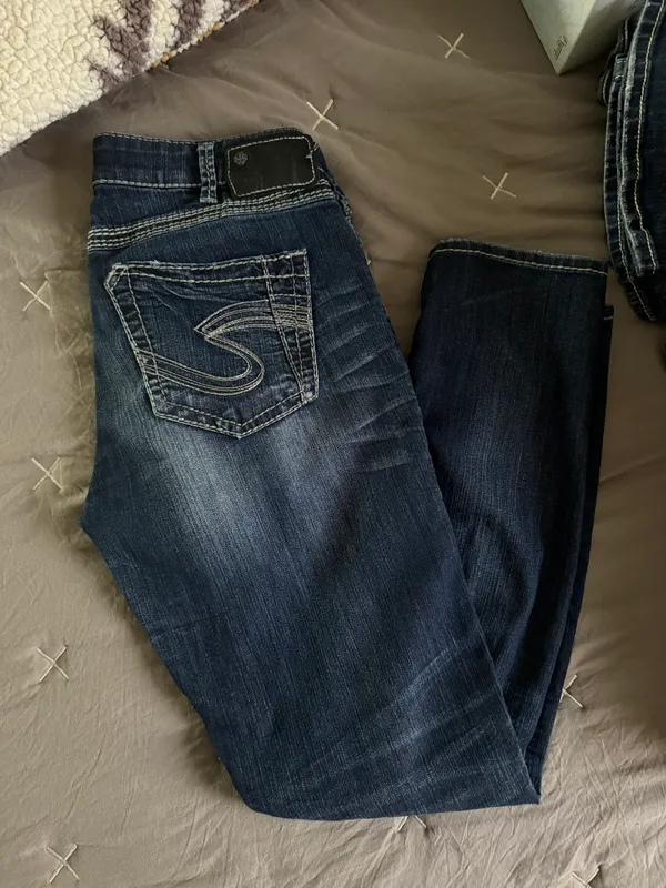 Women’s Silver Mid Rise Skinny Jeans - Image 2