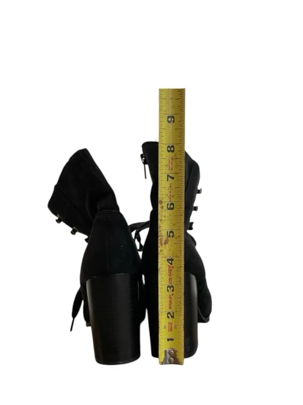 Target Black Lace-Up Block Heel Boots - Image 7