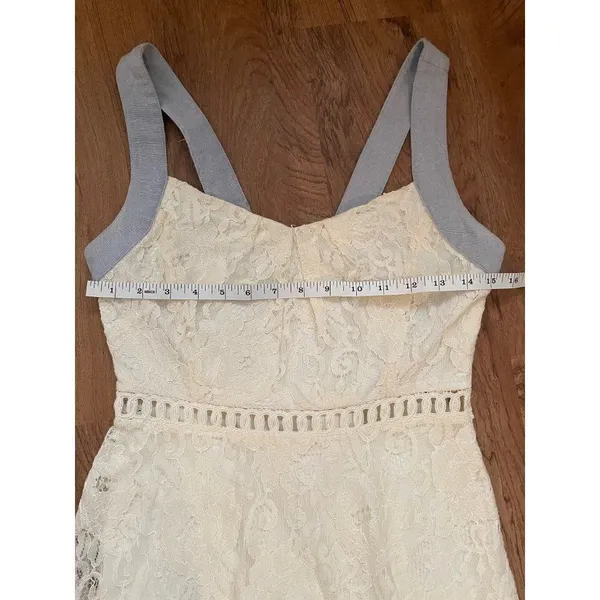 Altar’d State Cream Blue Lace Dress Sz‎ Small - Image 8