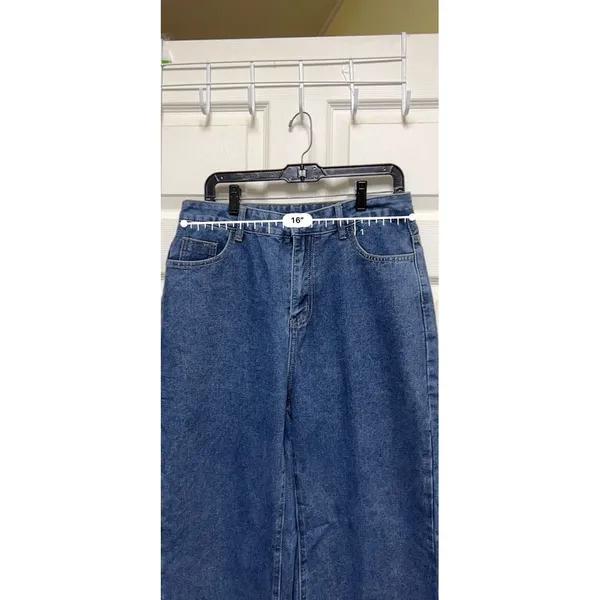 ACR) Women's Jeans‎ Size 32x30 Blue Tapered High Rise Medium Wash Cotton Mom - Image 3
