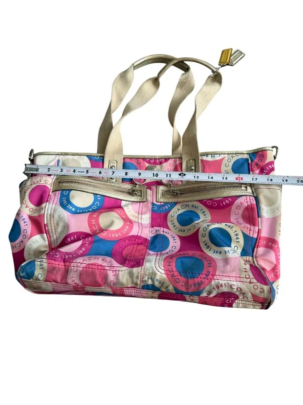 COACH Multicolor Large Logo Diaper Bag Tote Bag - Image 11