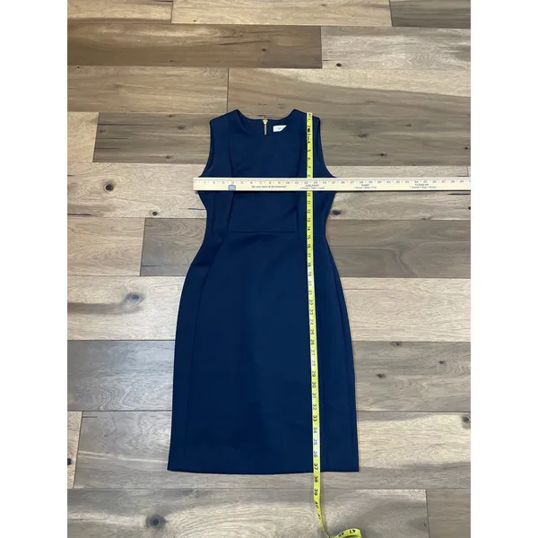 Calvin Klein Sleeveless Sheath Dress Size 4 Navy Stretch - Image 4