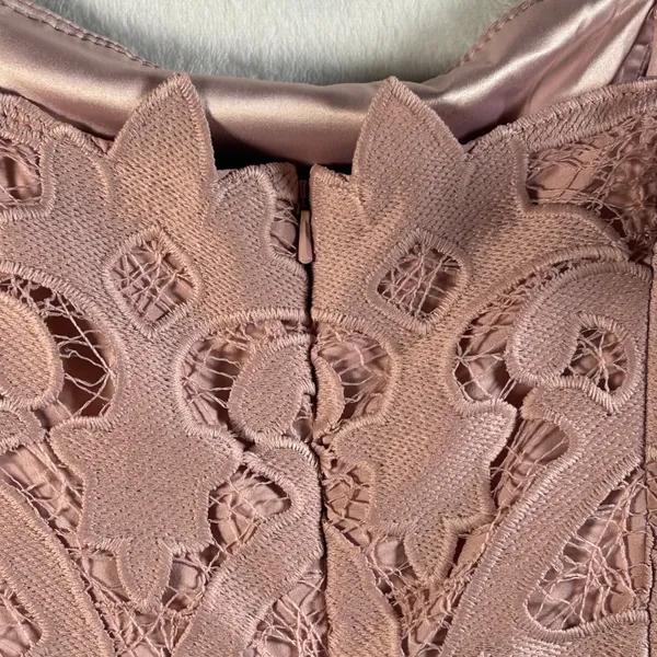 Bardot Pink‎ Lace Scalloped Hem Sleeveless Midi Sheath Dress Size US 8 M - Image 7