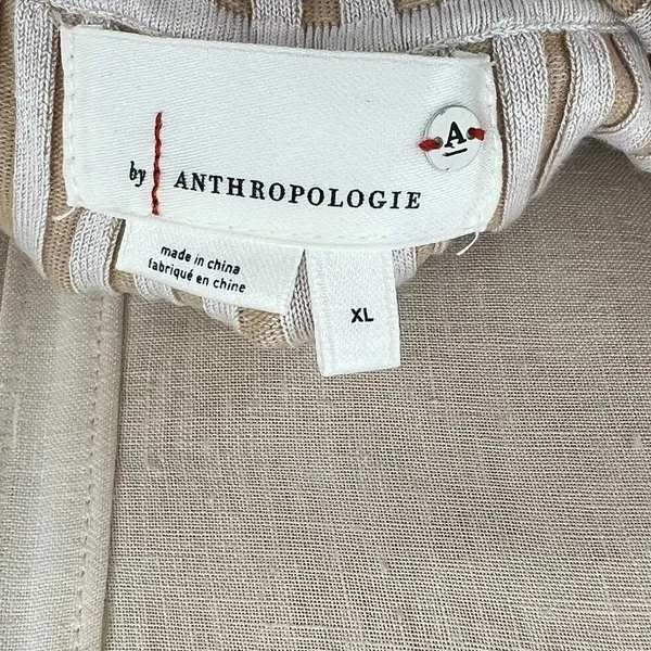 Anthropologie Off-The-Shoulder Sweater Midi Dress Cream‎ Beige Tan Size XL - Image 11
