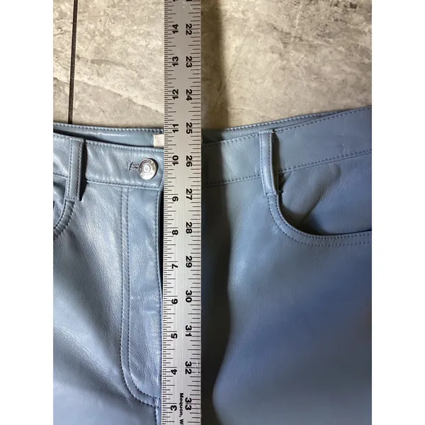 Wilfred Aritzia Melina Light Blue Vegan Leather Pants Straight Leg Size 2 - Image 4