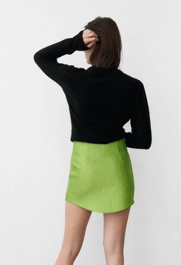 ZARA NEW W TAGS TEXTURED WEAVE MINI SKIRT small S 9479283 - Image 3