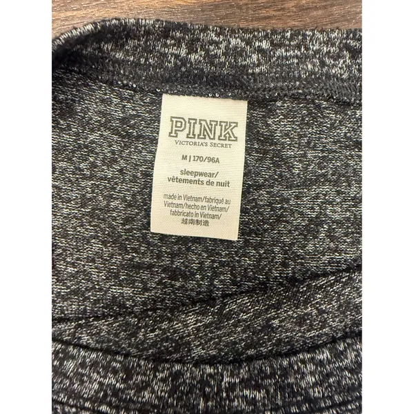 PINK Victoria's Secret Gray Marl Long‎ Sleeve Sleep Top - Image 2