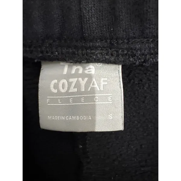 Tna Aritzia CozyAF Fleece Joggers‎ Black Sweatpants Womens Small GD Black - Image 3