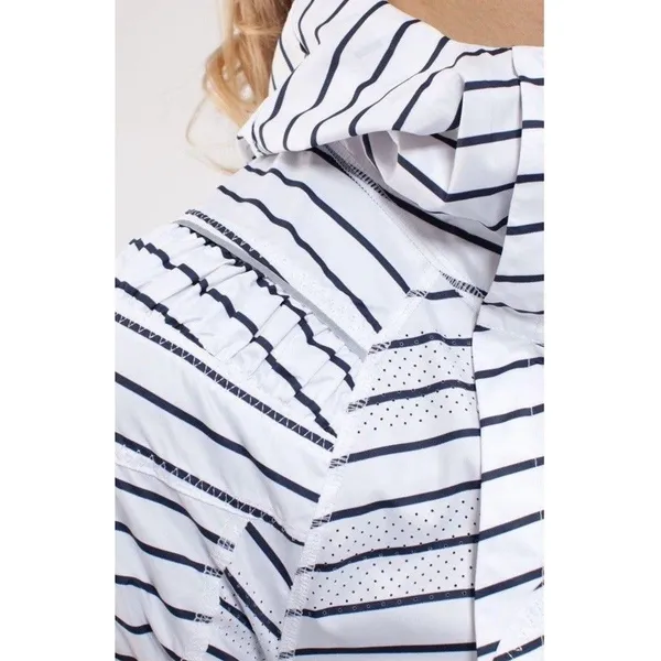 Lululemon Spring Jacket Pack & Go Pullover Quiet Stripe White Navy Women 4 Run - Image 11