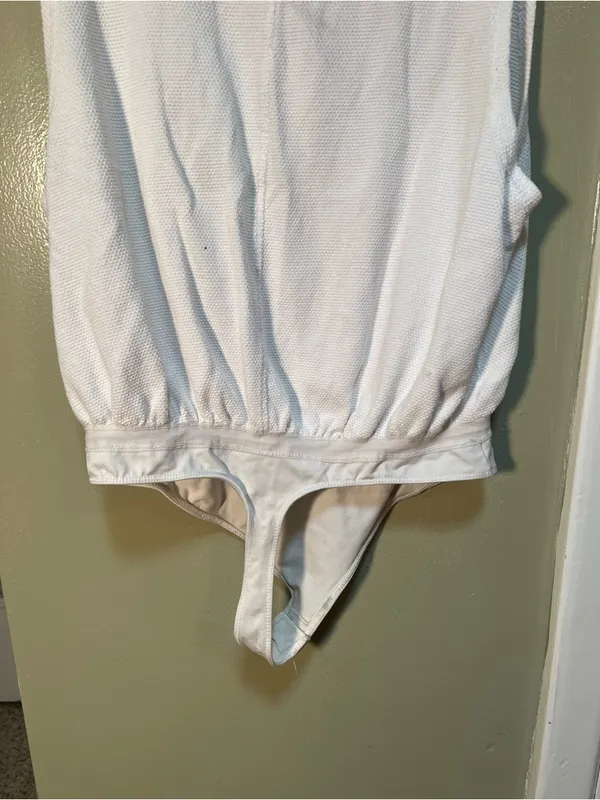 Intimately Free People Women's Size Medium Peek Aye Bodysuit White Half Button - Image 10