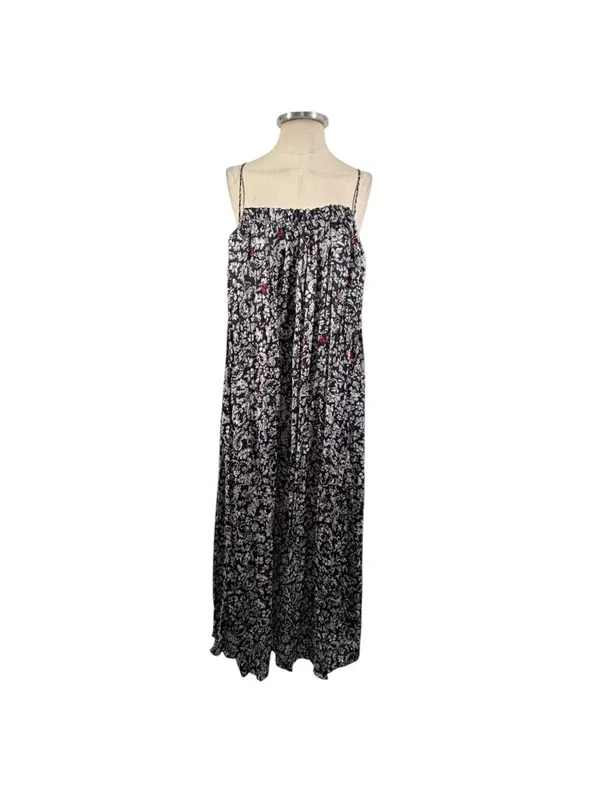 ZARA Satin Floral Sleeveless Midi Dress Size Medium - Image 3