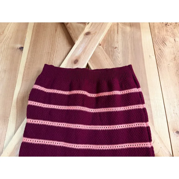 a.n.a Burgundy Pink Striped Knit Sweater Vest Cap Sleeve Top Y2K Preppy XL - Image 4