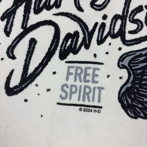 Harley-Davidson Tank Top Womens S White Scoop Neck Free Spirit Graphic Biker - Image 4
