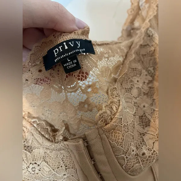 Privy Floral Lace Bustier Bodice Longline Ballet Crop Corset Fitted Hook Eye Top - Image 16