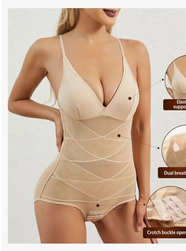 NEW Shapewear Bodysuits Tummy Control U Neck Short Trainer 2X - Image 6