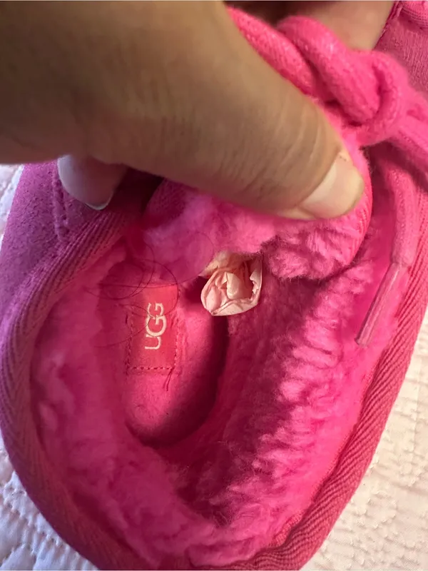 UGG Kids Bright Pink Suede Lace-Up Shearling Boots - Image 6
