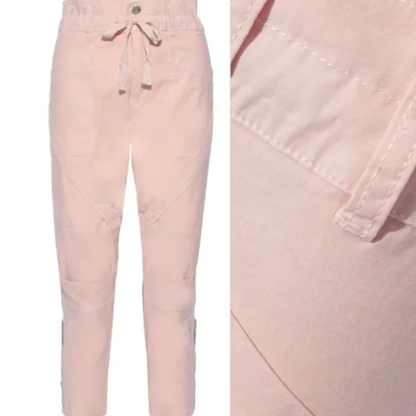 Current/Elliott The Beverly Cropped Tapered Zippered Pants Crystal Pink Size 24‎ - Image 3