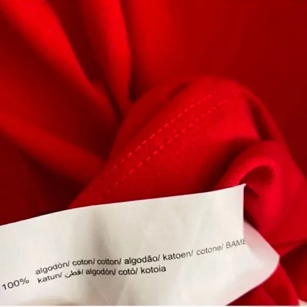 Zara Red Cotton T-shirt(Size Medium) - Image 6