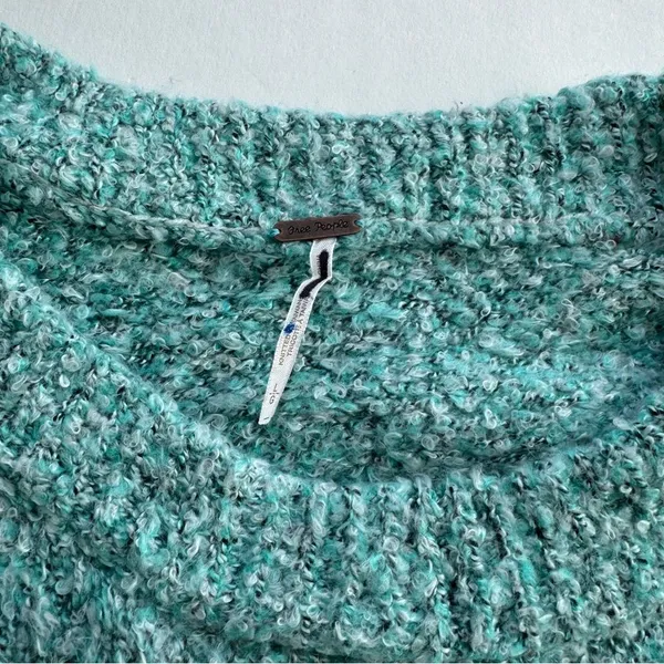 Free People BFF Cocoon Solid Crewneck Sweater Blue Size Large - Image 4