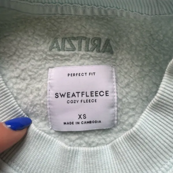 Aritzia Terry Sweatfleece Perfect Crew Sweatshirt‎ XS athleisure layered winter - Image 7