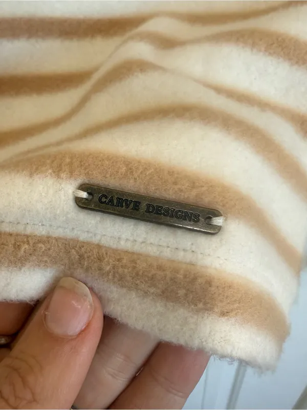 Carve Designs Clara Fleece Pullover in Birch Even Stripe - Image 7