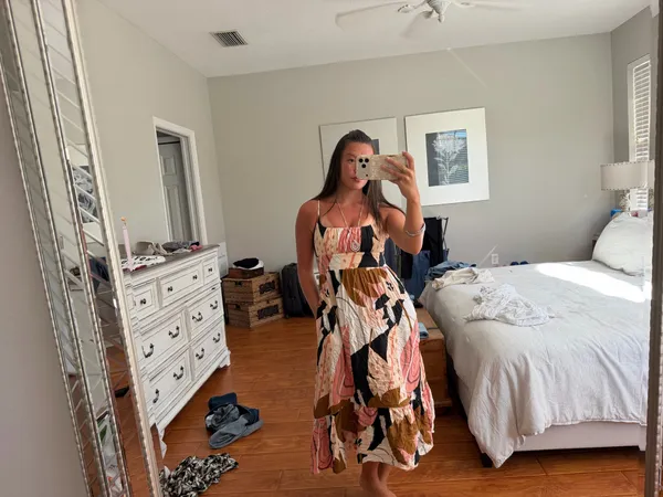 Shore Brand printed smocked midi dress - Image 2