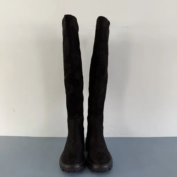 Unisa Waide Knee High Black Pull On Lug Sole‎ Tall Boots - Image 2