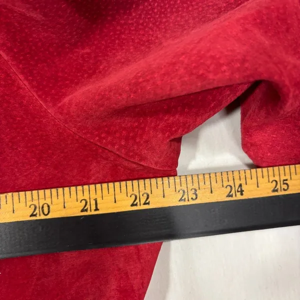 Chadwick's Jacket Red Leather Suede Full Zip Collared Moto Classic Minimalist XL - Image 6