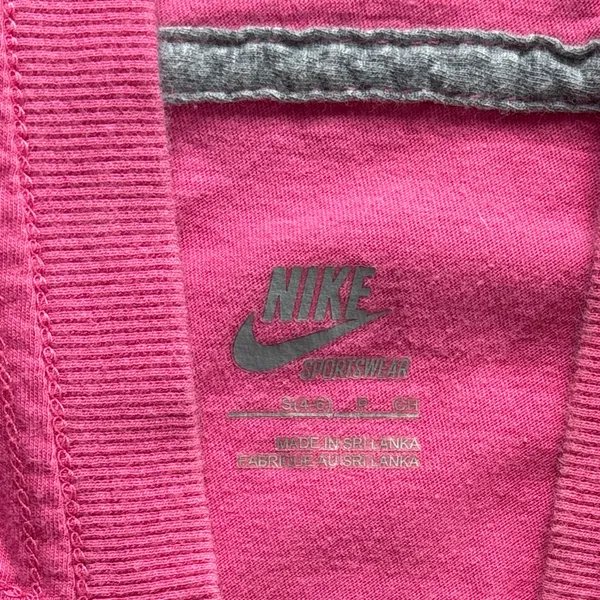 Vintage Y2K Nike Henley Hoodie Pink Short Sleeve Sweatshirt Top Womens Small - Image 2