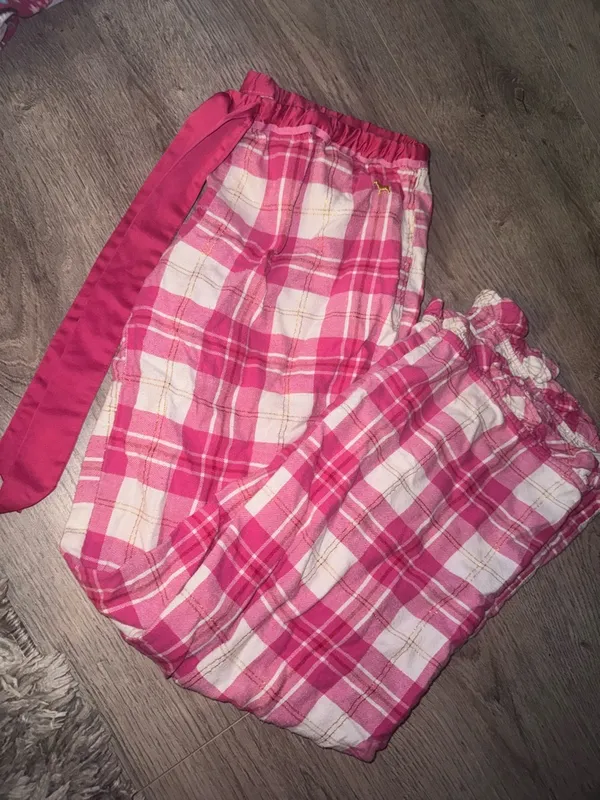 PINK Victoria’s Secret VINTAGE STYLE 2008 OG VS PINK Y2K Hot Pink Plaid Pj Pants - Image 6