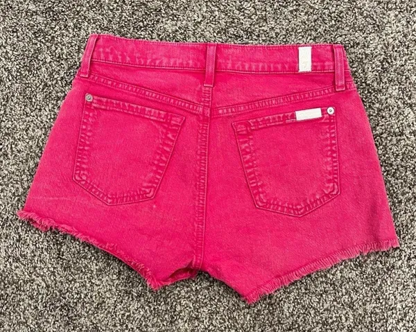 7 For All Mankind Hot Pink Jean Shorts - Image 2