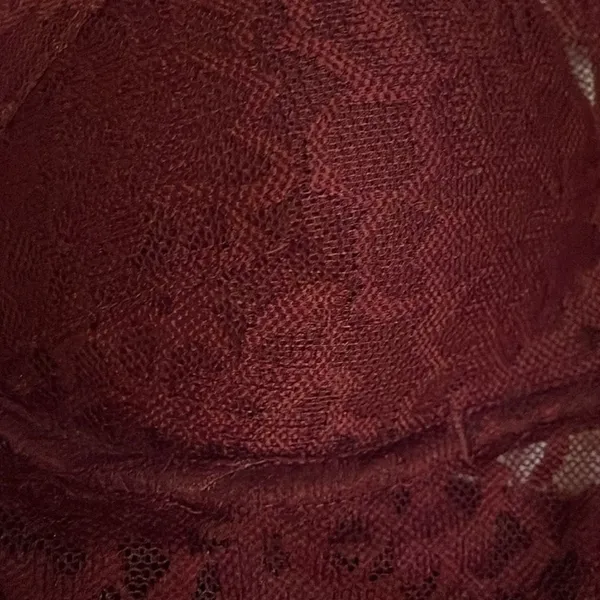 Pink Victoria's Secret Maroon Lace Push-up Bra Size Small Padded Underwire - Image 10