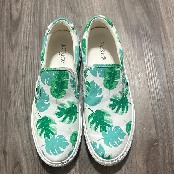J. Crew White and Green Women's Sneakers - Image 4