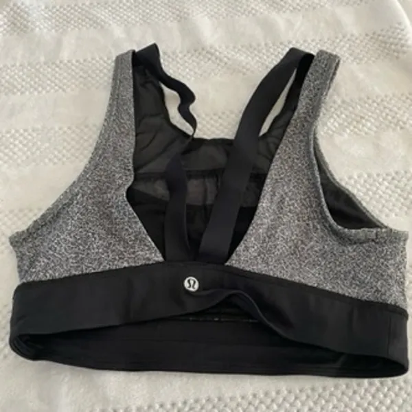 Lululemon Open Front Patterned Sports Bra Size 6 - Image 2