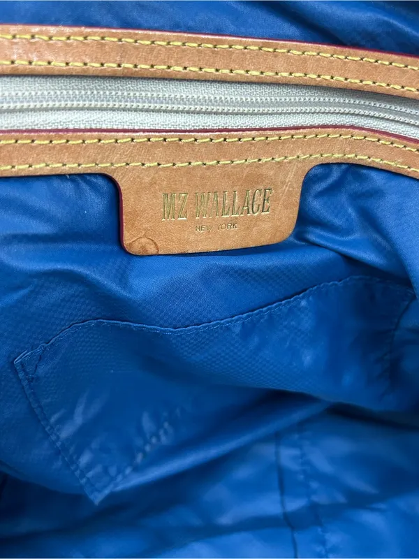 MZ Wallace Quilted Deep Blue Travel Tote with Padded Handles - Image 8