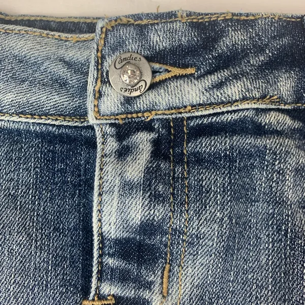 Candie's size 5 30 Asymmetrical Denim White Skirt ruffle cowgirl y2k vintage vib - Image 5