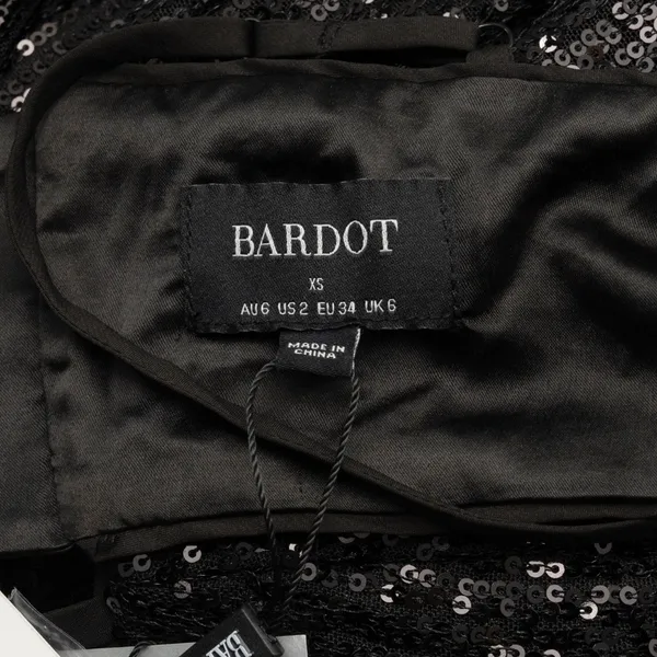 Bardot Black Sequin Cutout‎ Dress - Extra Small - Image 5