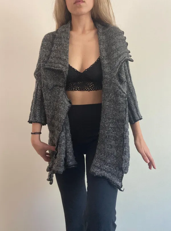 Grey Essential Cardigan Gray - Image 6