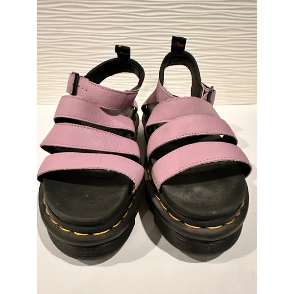 Dr. Martens Blaire Sandals‎ Womens 10 Purple Leather Strappy Platform AW004 - Image 2