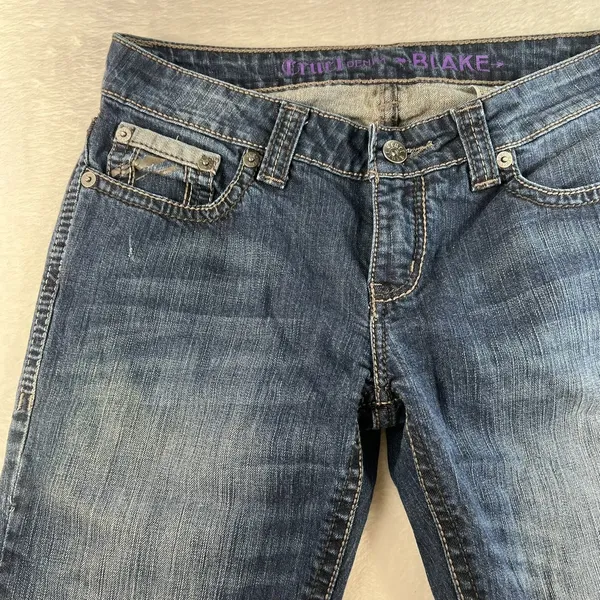 Cruel Denim 13 30L‎ Blake Jeans Blue Bootcut Stretch Western Distressed Rocky - Image 3
