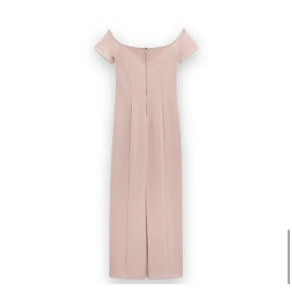 NEW ZARA Off the Shoulder Bodycon Midi Dress XSMALL pale Pink XS - Image 6