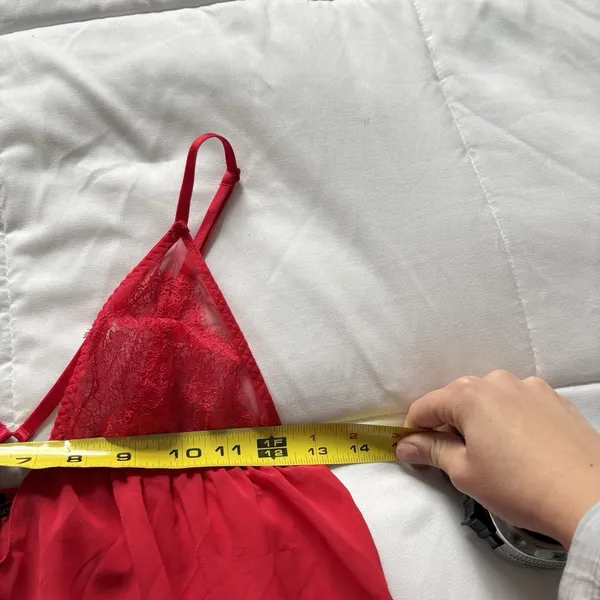 Victoria's Secret VS Unlined Babydoll Chemise Slip Dress Red Womens Large Feminine - Image 4