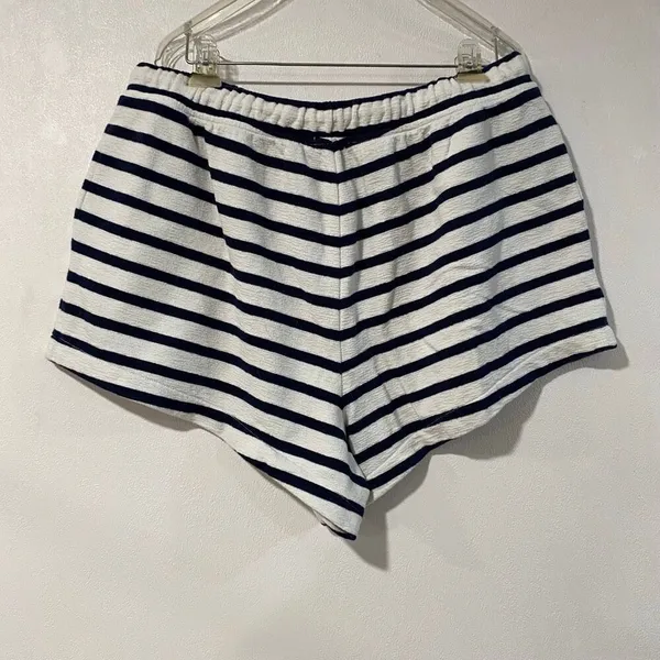 Aerie Navy White Striped Lounge Shorts XL Drawstring Soft Comfy - Image 2