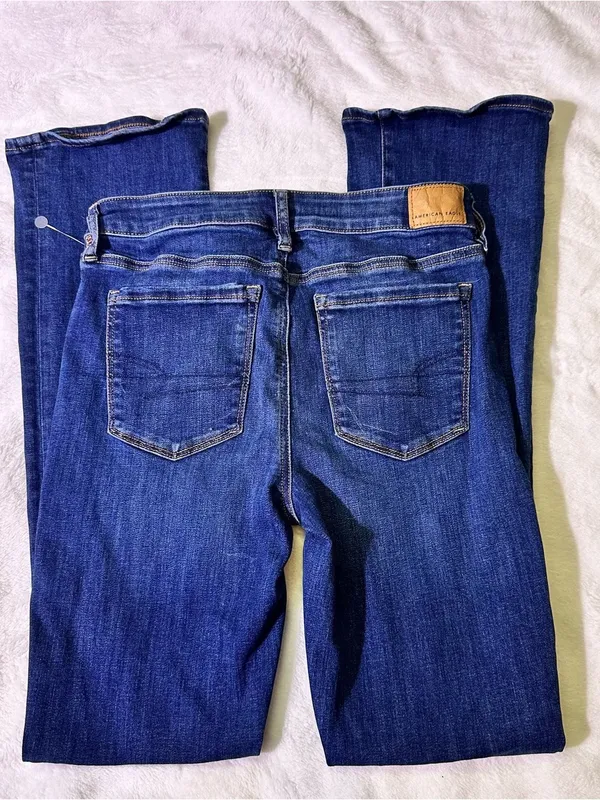 American Eagle Outfitters Women's Deep Indigo Bootcut Jeans - Image 4