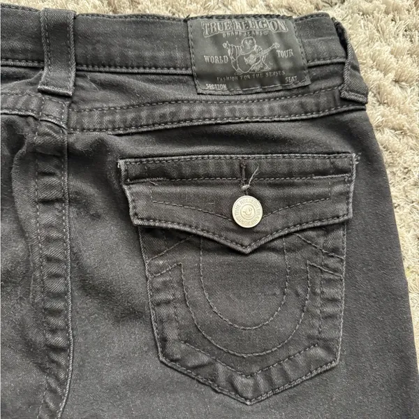 True Religion Black skinny jeans with silver studs Size 28 - Image 8