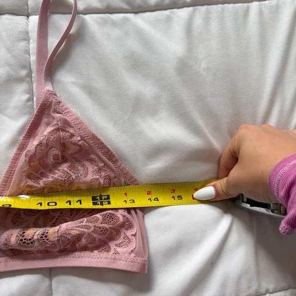 Savage X Fenty Pink Lace Unlined Triangle Bralette Large Coquette Whimsy Fairy - Image 2