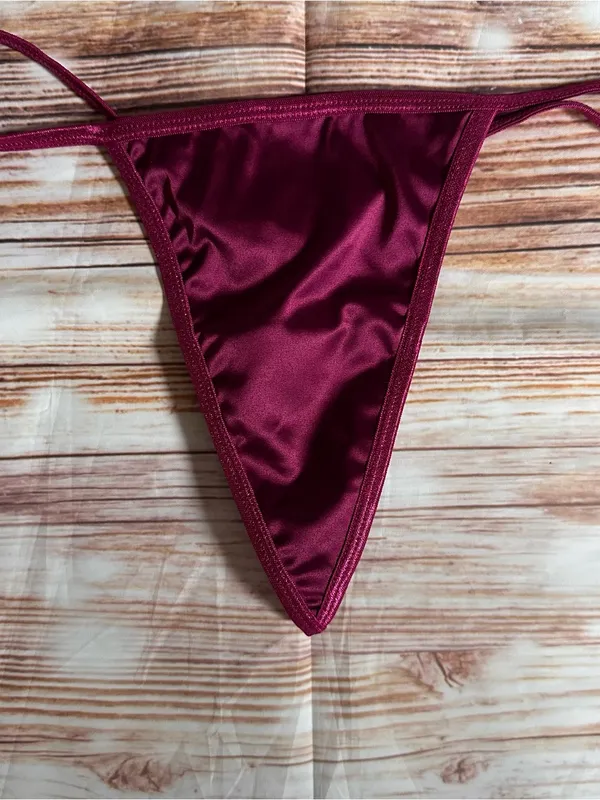 Dreamgirl Starstruck Purple Satin 3 Pc Bra Garter G String Set Sz XL - Image 9