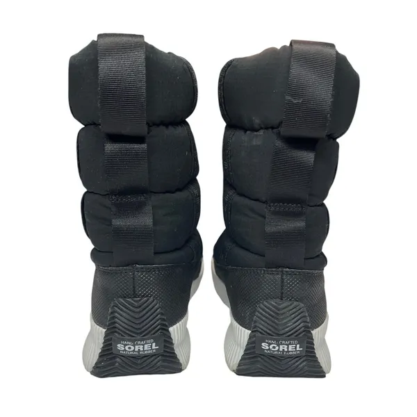 Sorel Out and About Mid Puffer Boots Womens 6.5‎ Black White EUC - Image 7