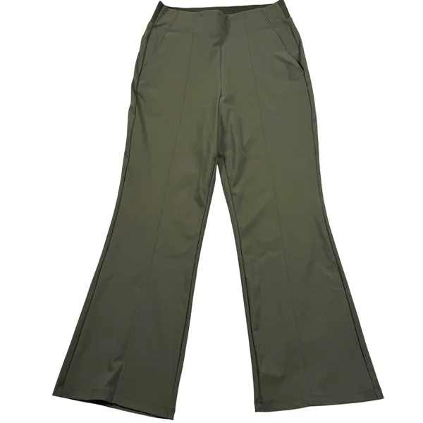 Athleta Cosmic Kick Flare Pant Womens 4 Green High Rise Athleisure 981485 - Image 2