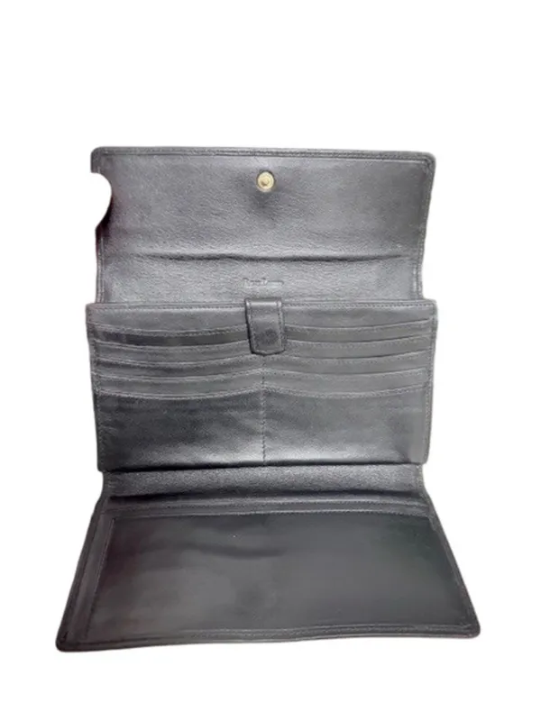 Vintage Ralph Lauren Black Leather Trifold Checkbook Wallet Black 7.5x4.5 inches - Image 5